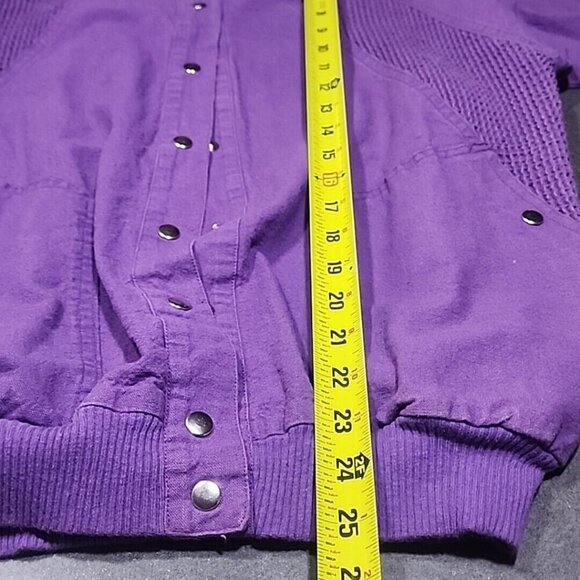 LA Seat Covers Womens Casual Regular Purple Lightweight Cotton Jacket Snaps - Picture 7 of 8